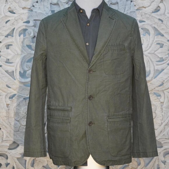 Territory Ahead Utility Blazer Jacket S Tough Cotton Olive Green Rare